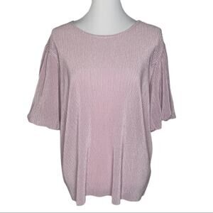 onTwelfth Puff Sleeve Pleated Blouse XL Lilac